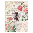 Vintage Bee Rose Bouquet Ephemera Decoupage