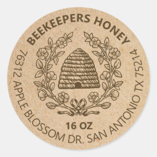 Vintage Bee Rustic Honey Jar Label