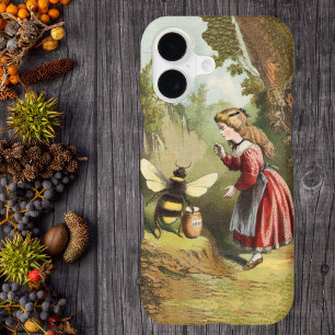 Vintage Bee Victorian Girl Honey Pot Forest