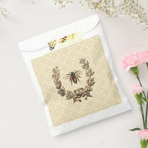 Vintage Bee Wreath Favour Bags