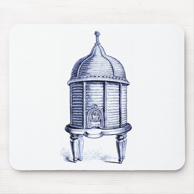Vintage Beehive Blue Tint Mouse Pad (Front)