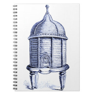 Vintage Beehive Blue Tint Spiral Notebook