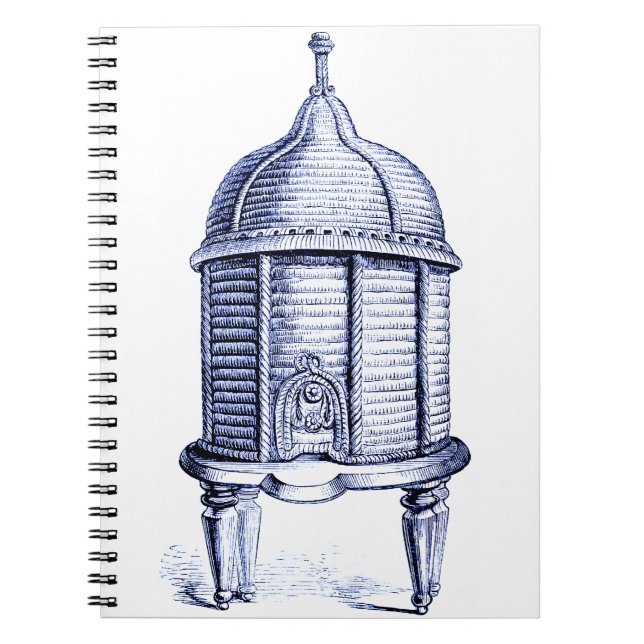 Vintage Beehive Blue Tint Spiral Notebook (Front)