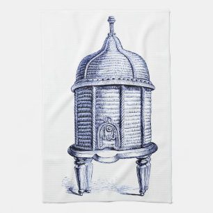 Vintage Beehive Blue Tint Tea Towel