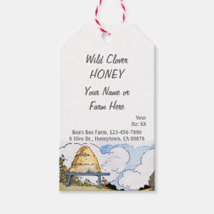 Vintage Beehive Custom Honey Editable Tag