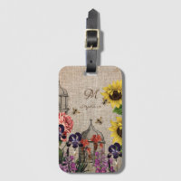 Vintage Beehive Honey Bee & Sunflower Monogram