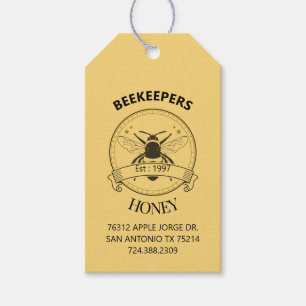Vintage Beekeeper Badge Honey Business Gift Tags