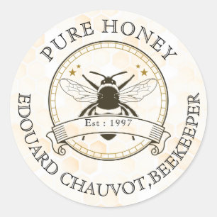 Vintage Beekeeper Honey Classic Jar label