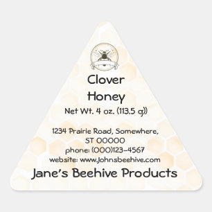 Vintage Beekeeper Honey Classic Triangle Sticker