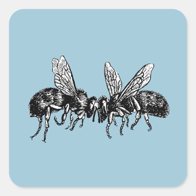 vintage beekeeper square sticker (Front)