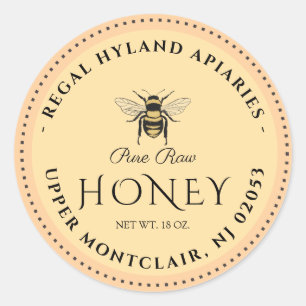 Vintage Beekeeping & Honeybee Farm Business Classic Round Sticker