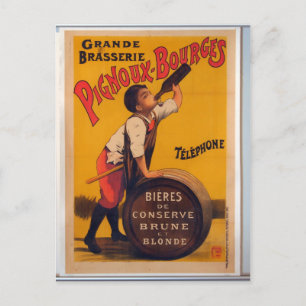 Vintage beer advertising poster Grande brasserie Postcard