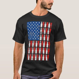 Vintage Beer Bottle USA American Flag 4th of T-Shirt