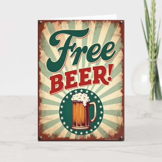 Vintage Beer Fathers Day Card (Front)