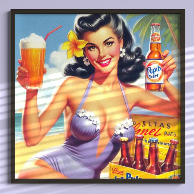 Vintage Beer Summer Pin Up Poster (Creator Uploaded)