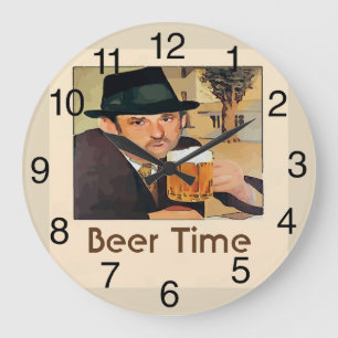 Vintage Beer Time, Large Clock