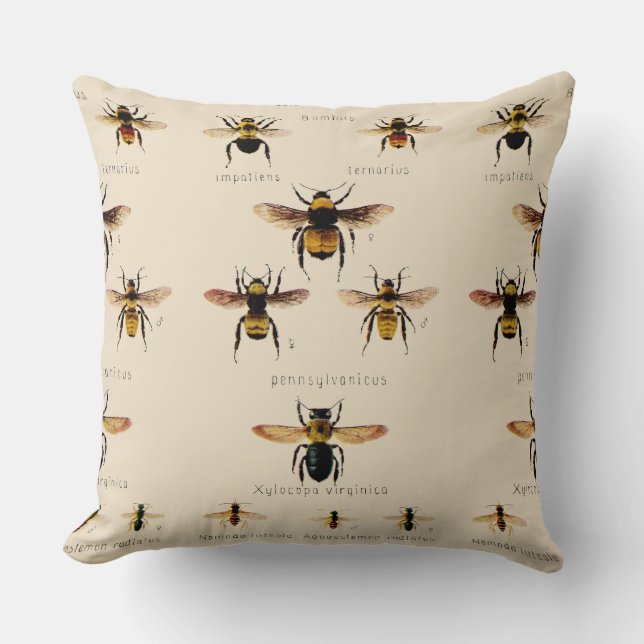 Vintage Bees Cushion (Front)