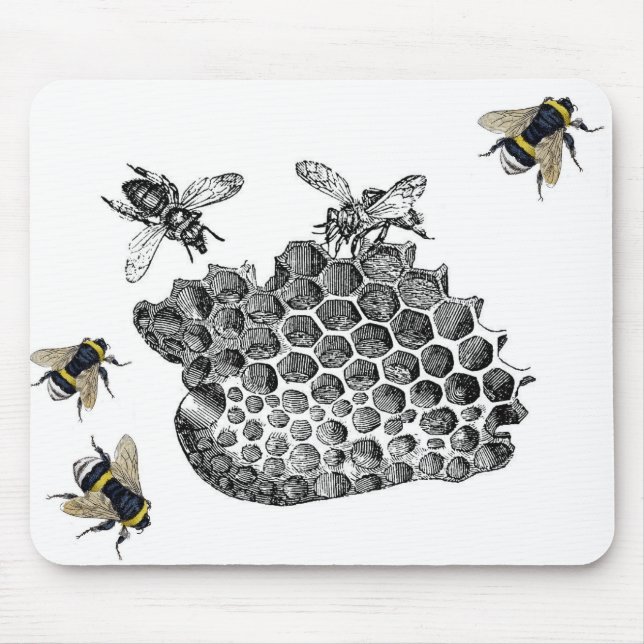Vintage Bees Mouse Pad (Front)