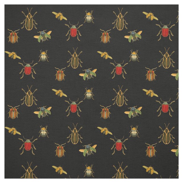 Vintage Beetles Fabric (Swatch)