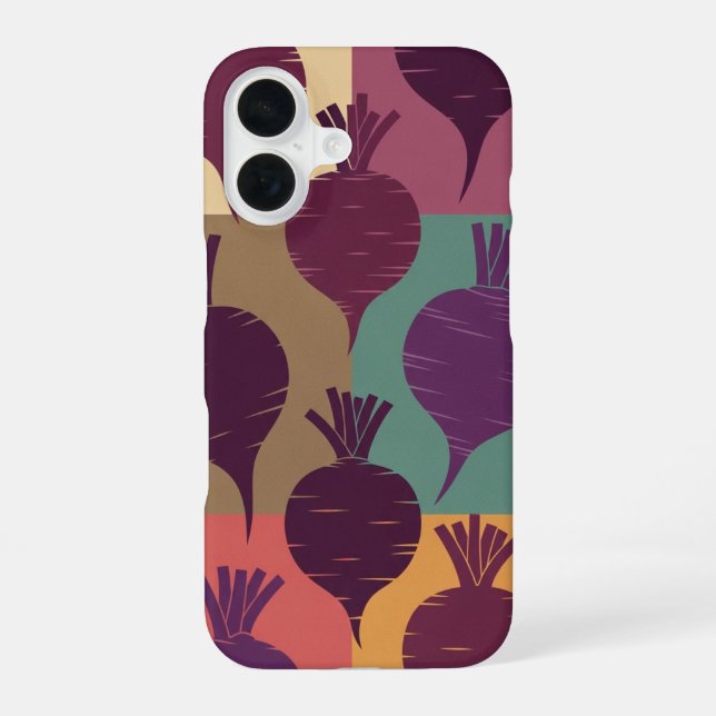Vintage Beetroot Pattern iPhone 16 Case (Back)