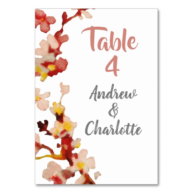 Vintage Begonia table number (Front)