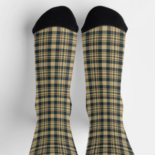 Vintage beige black red green farmhouse rustic socks