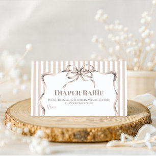 Vintage Beige Cafe Bebe Coffee Baby Shower Diaper Enclosure Card