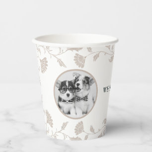 Vintage Beige Dog Pet Kids We Do Too Wedding Paper Cups