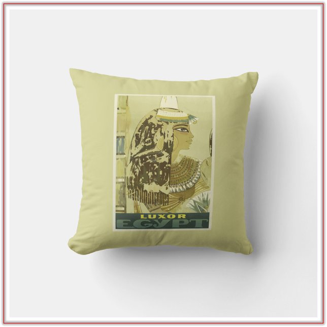 Vintage Beige Egypt Travel Poster Cushion (Creator Uploaded)