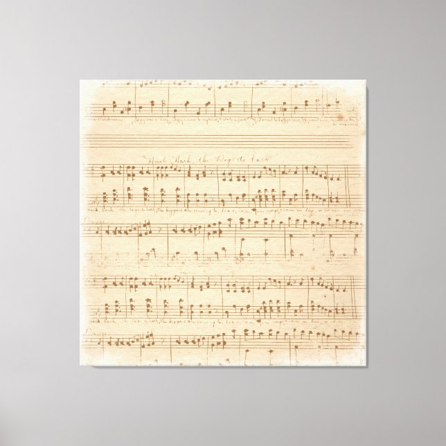 vintage beige music notes canvas print (Front)