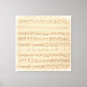 vintage beige music notes canvas print