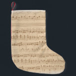 Vintage beige music notes small christmas stocking<br><div class="desc">Vintage beige music notes</div>