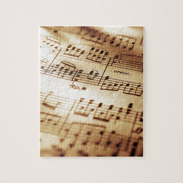 Vintage Beige Music Sheet Jigsaw Puzzle (Vertical)