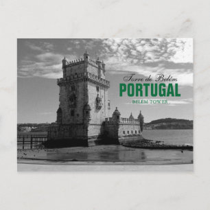 Vintage Belem Tower Silhouette 3   Torre Belem Postcard