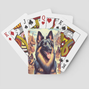 Vintage Belgian Tervuren Illustration Playing Cards