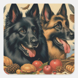 Vintage Belgian Tervuren Painting Square Sticker