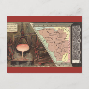 Vintage Belgium Map Postcard