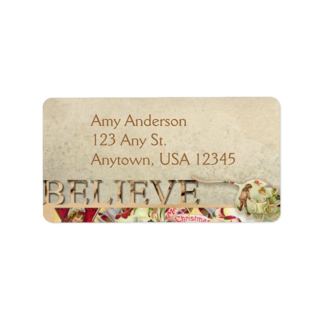 Vintage "Believe" Address Labels (Front)