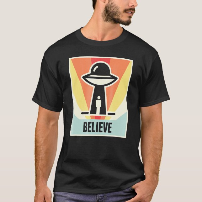 Vintage Believe Alien Ufo T-Shirt (Front)