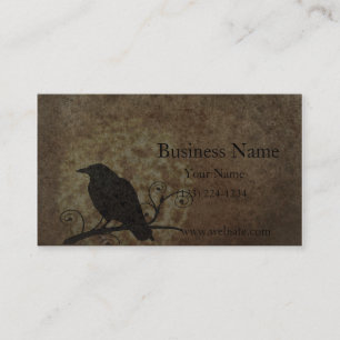 Vintage Believe Crow Business Card