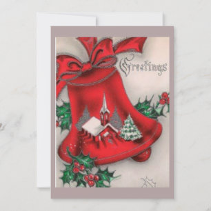 Vintage Bell greetings  Holiday Card