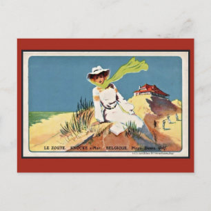 Vintage belle epoque Knokke Zoute Golf Postcard