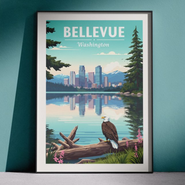 Vintage Bellevue Washington Poster (Creator Uploaded)