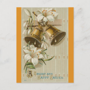 Vintage Bells and Lilies Postcard