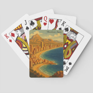 Vintage Benidorm Costa Blanca Spain Travel Playing Cards