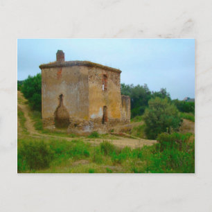 Vintage Benin, burnt out farmhouse Postcard