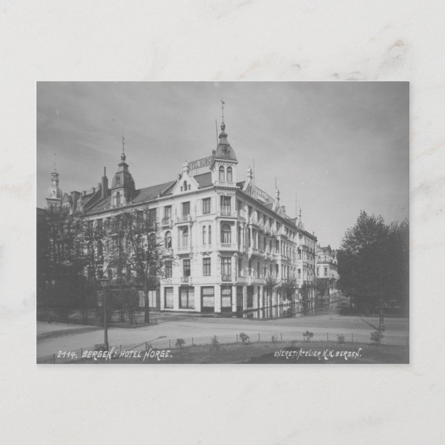 Vintage Bergen Hotel Postcard (Front)