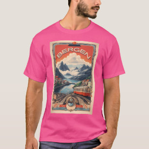 Vintage Bergen Poster Captivating Norwegian Beauty T-Shirt