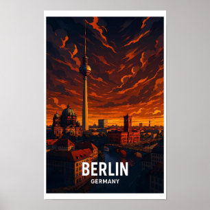 Vintage Berlin Germany Travel Poster - Dramatic