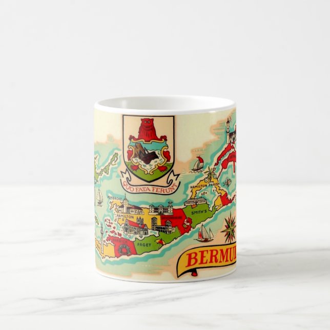 Vintage Bermuda Map Mug (Center)